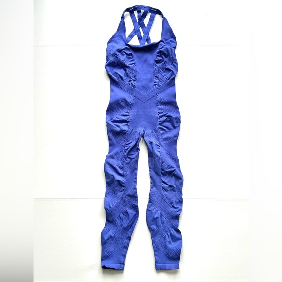 NWOT Free People Movement “The Class” Onesie. Blue. Size: M/L - Picture 2 of 12